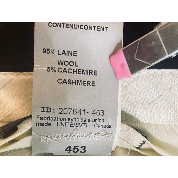 Super 140’s Wool & Cashmere Dress Pants Size 38 Union Made in Canada - Picture 4 of 6